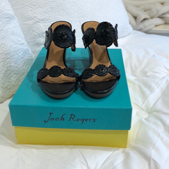 Jack Rogers  black wedges - Picture 2 of 5